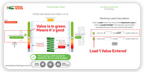 Achievable Load Compression Springs One Inch