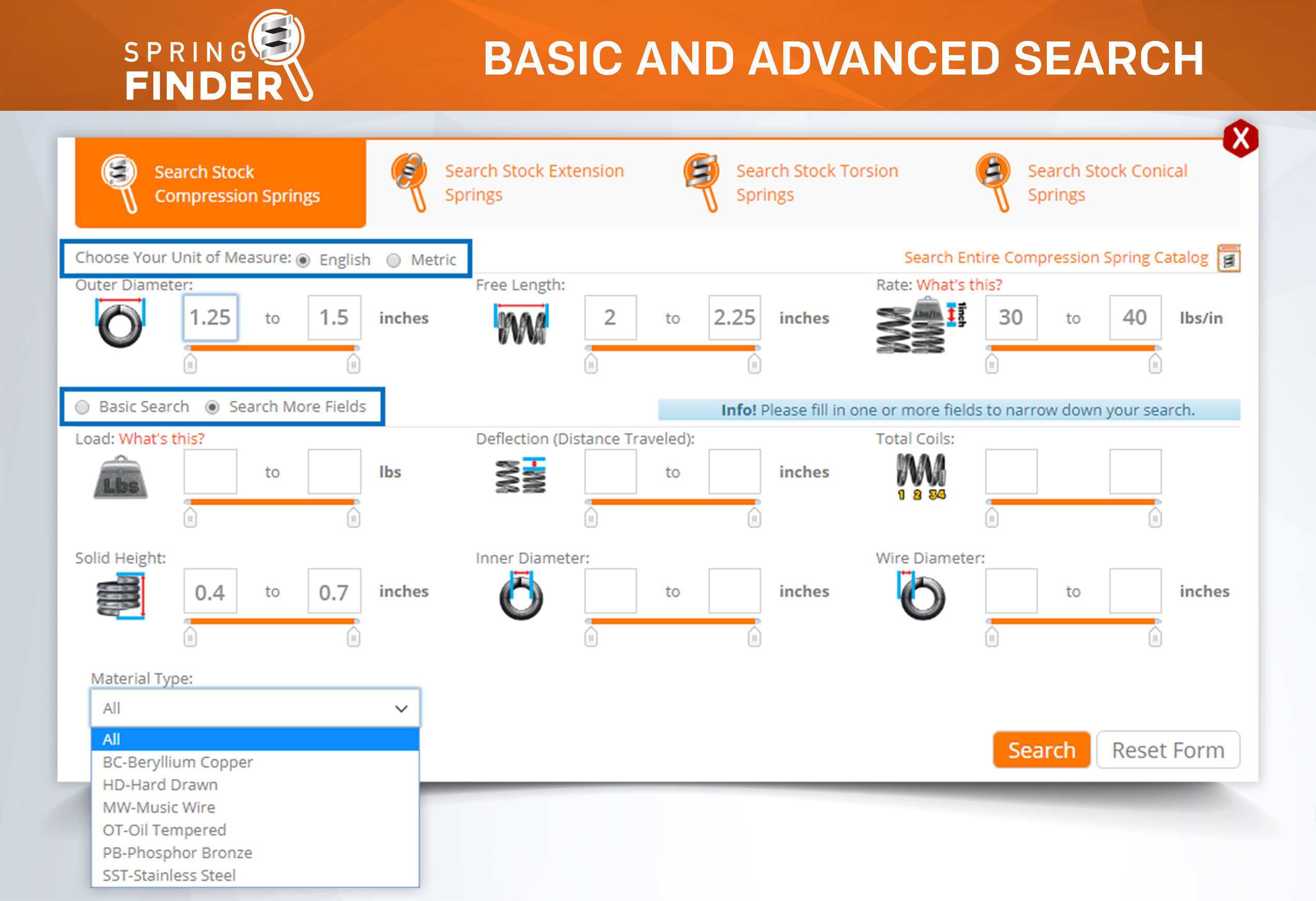 compression spring finder