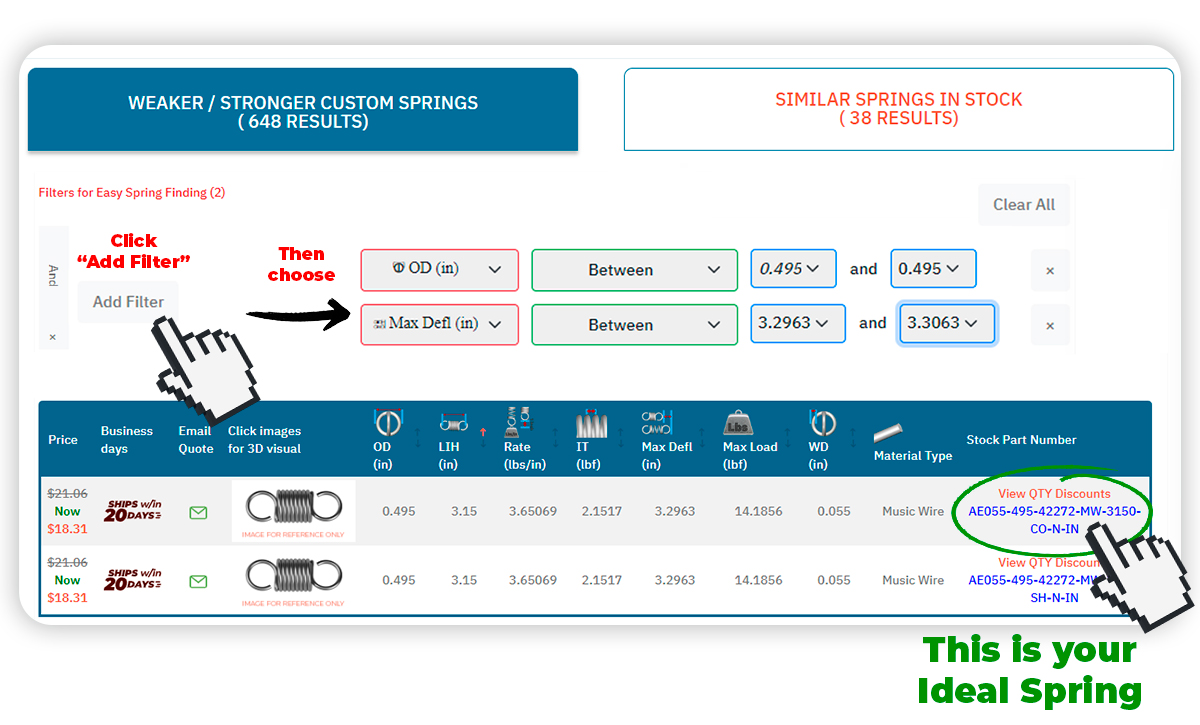 Spring Creator Ideal Extension Spring Filter Section 1