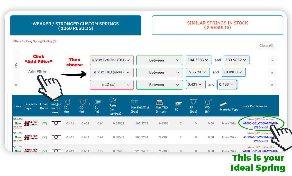 Spring Creator Ideal Torsion Spring Filter Section 1