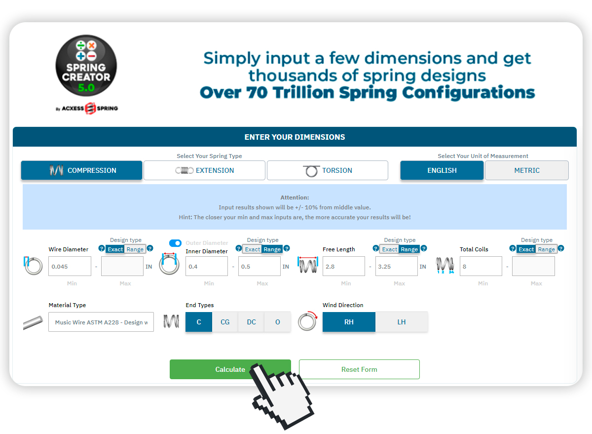 Spring Creator Inputs Section